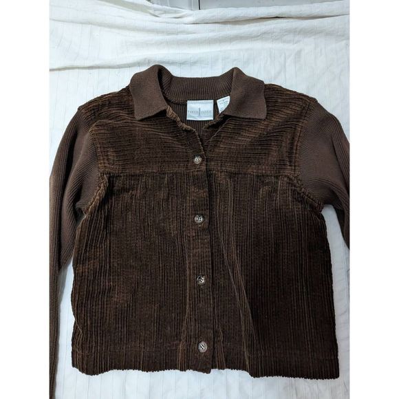 First Issue By, Liz Claiborne Brown Corduroy Sweater jacket Size M - Picture 4 of 8